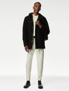 Mens wool sales parka with hood