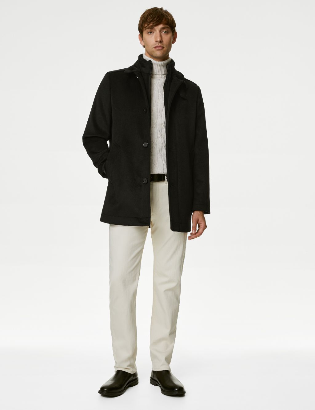 Wool Blend Double Collar Jacket image 1
