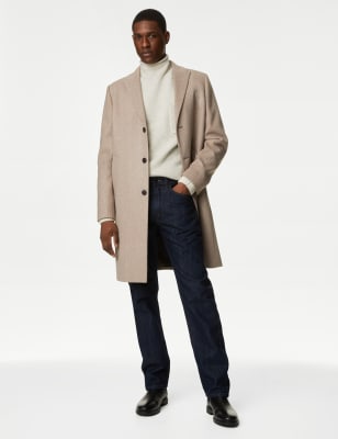 Mens deals oatmeal overcoat