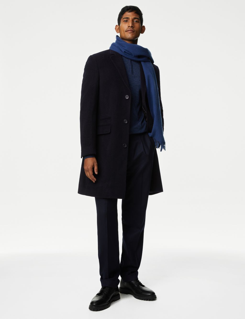 Wool Rich Revere Overcoat with Cashmere image 1