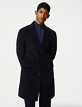 Wool Rich Revere Overcoat with Cashmere