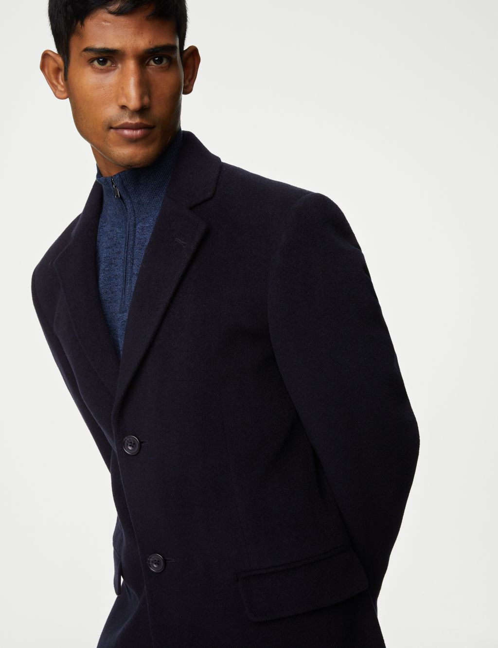 Wool Rich Revere Overcoat with Cashmere image 4