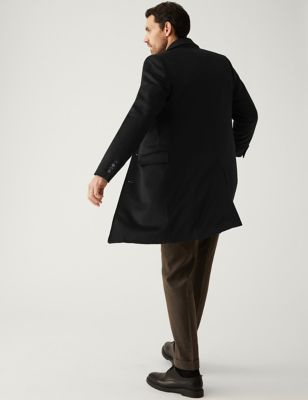 Italian Wool Revere Overcoat with Cashmere | M&S US