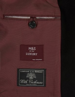 

Mens M&S SARTORIAL Italian Wool Revere Overcoat with Cashmere - Black, Black