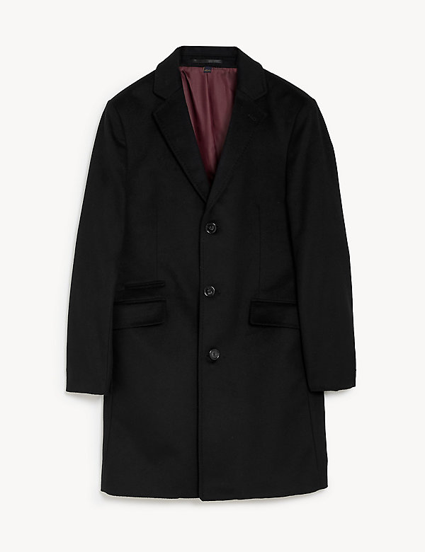 Italian Wool Revere Overcoat with Cashmere