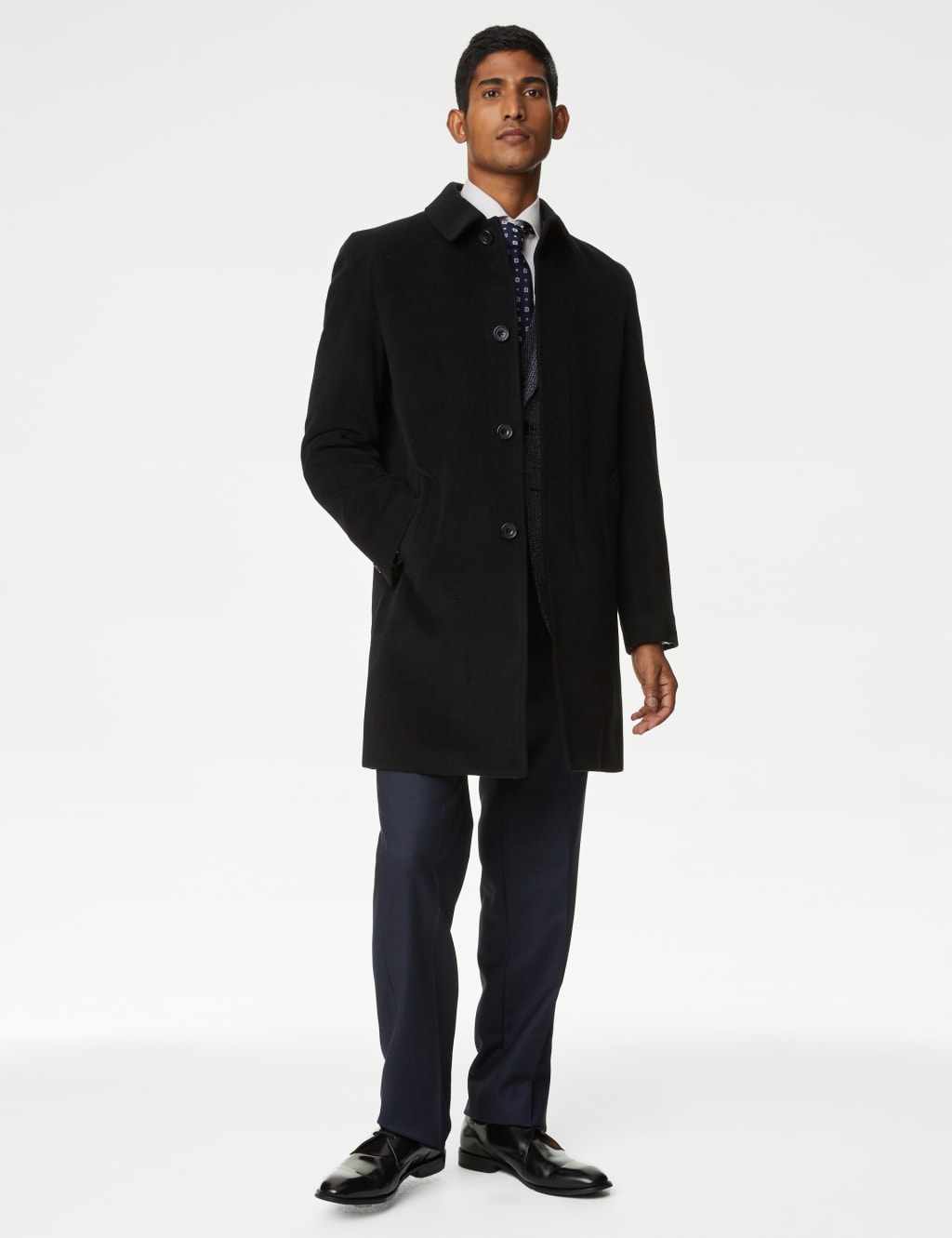 Mens black deals wool overcoat sale