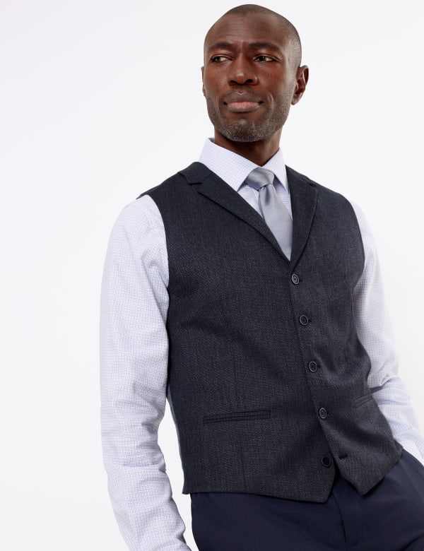 Regular Fit Textured Waistcoat