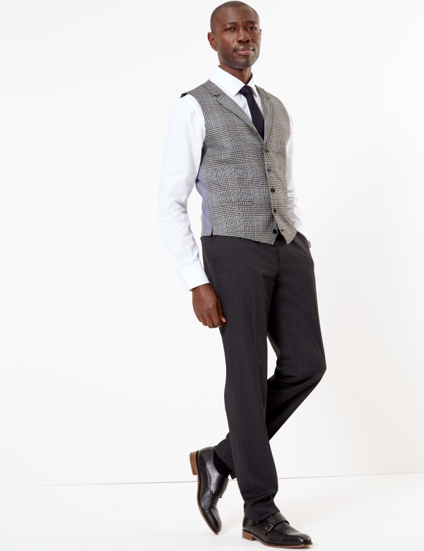 Regular Fit Checked Waistcoat