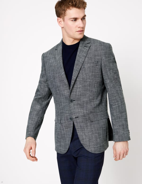 Big & Tall Regular Fit Textured Jacket