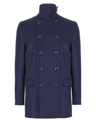 Wool Rich Double Breasted Pea Coat | Autograph | M&S