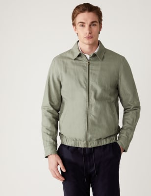 Linen Blend Harrington Jacket