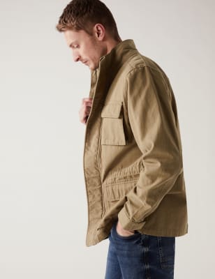 

Mens M&S Collection Pure Cotton Utility Jacket - Sand, Sand
