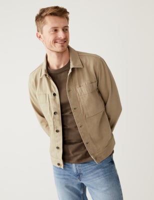 Uniqlo men washed hot sale jersey work jacket