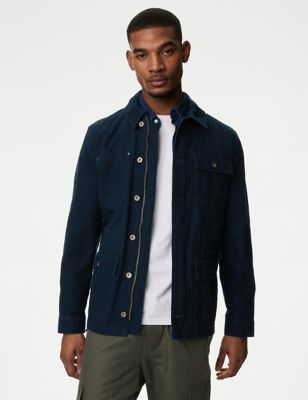 

Mens M&S Collection Pure Cotton Utility Jacket - Navy, Navy