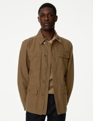 

Mens M&S Collection Pure Cotton Utility Jacket - Sand, Sand