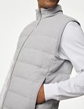 Linen Blend Feather and Down Padded Gilet