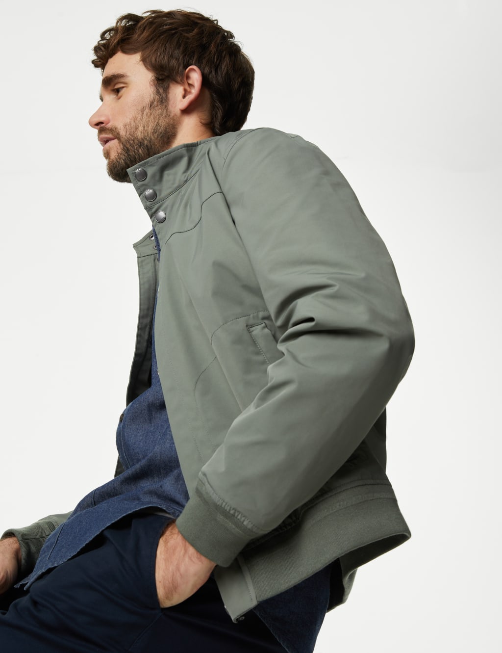 Funnel Neck Bomber Jacket with Stormwear™