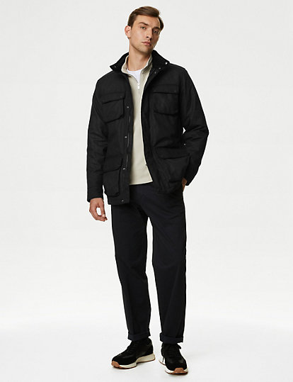 Pure Cotton Wax Parka Jacket with Stormwear™