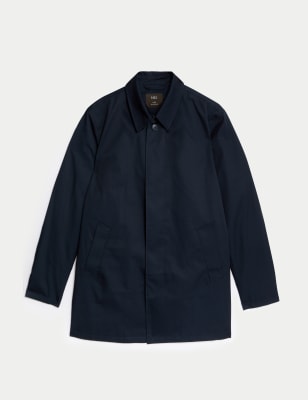 

Mens M&S Collection Shirt Collar Mac - Navy, Navy