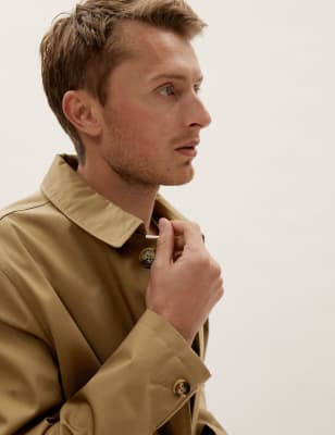

Mens M&S Collection Gabardina con cuello de camisa - Stone, Stone