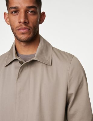 Autograph Men's Cotton Rich Mac with Stormwear - Taupe, Taupe
