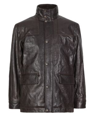 Leather Jacket Lightly Padded | Blue Harbour | M&S