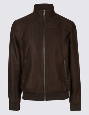 Faux Suede Bomber Jacket | M&S Collection | M&S