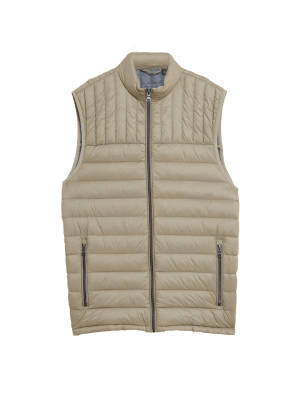 

Mens M&S Collection Feather and Down Gilet - Stone, Stone