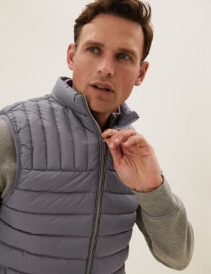 

Mens M&S Collection Feather and Down Recycled Gilet - Light Grey, Light Grey