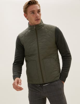 

Mens M&S Collection Padded Gilet with Stormwear™ - Khaki, Khaki