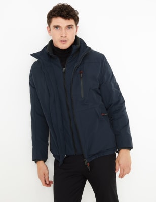 Manteau coupe-vent doubl&eacute; polaire