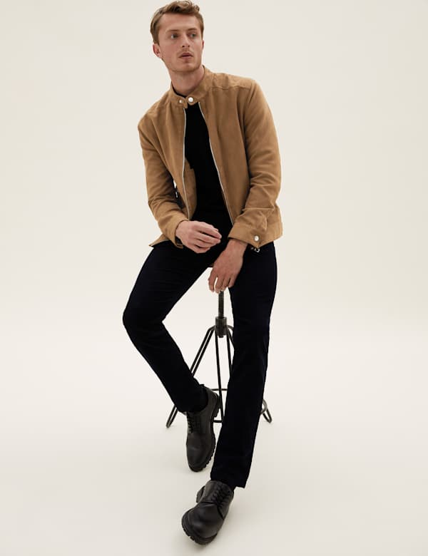 Faux Suede Biker Jacket