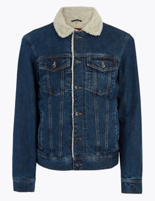 mens denim borg lined jacket