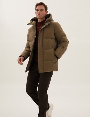 

Mens M&S Collection Hooded Puffer Jacket with Thermowarmth™ - Camel, Camel