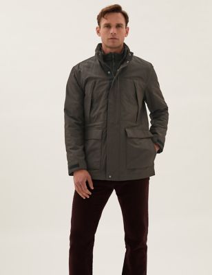 

Mens M&S Collection Double Collar Jacket with Stormwear™ - Chocolate, Chocolate
