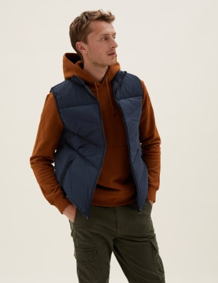 

Mens M&S Collection Feather & Down Gilet with Stormwear™ - Navy, Navy