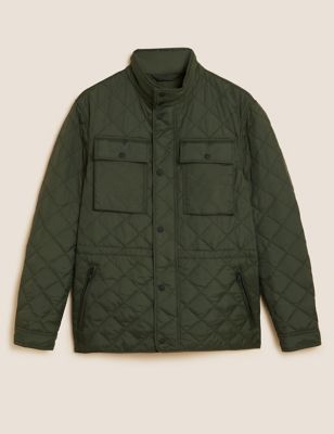 

Mens M&S Collection Quilted Jacket with Stormwear™ - Olive, Olive