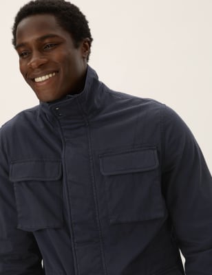 

Mens M&S Collection Pure Cotton Hooded Utility Jacket - Dark Navy, Dark Navy