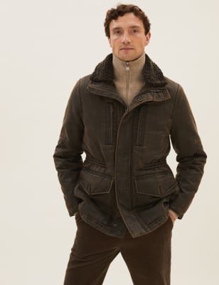 

Mens M&S Collection Borg Lined Jacket with Thermowarmth™ - Brown, Brown