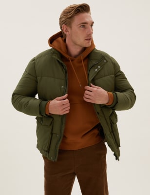 

Mens M&S Collection Padded Puffer Jacket with Thermowarmth™ - Khaki, Khaki