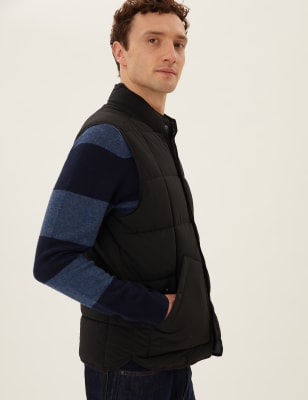 

Mens M&S Collection Quilted Gilet with Thermowarmth™ - Black, Black