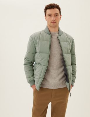 M&S Mens Quilted Bomber Jacket with Thermowarmth 