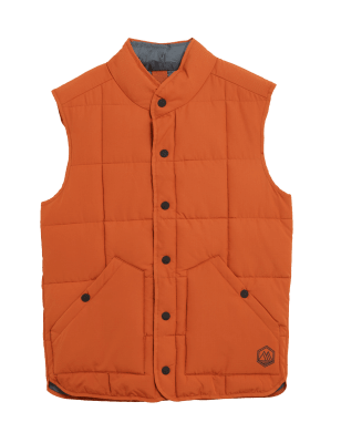 

Mens M&S Collection Quilted Gilet - Orange, Orange