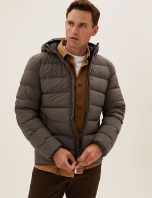 

Mens M&S Collection Hooded Feather and Down Puffer Jacket - Mole, Mole