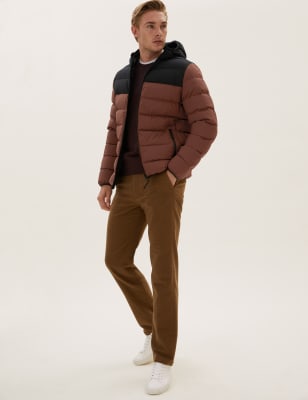 

Mens M&S Collection Hooded Feather and Down Puffer Jacket - Rust Mix, Rust Mix