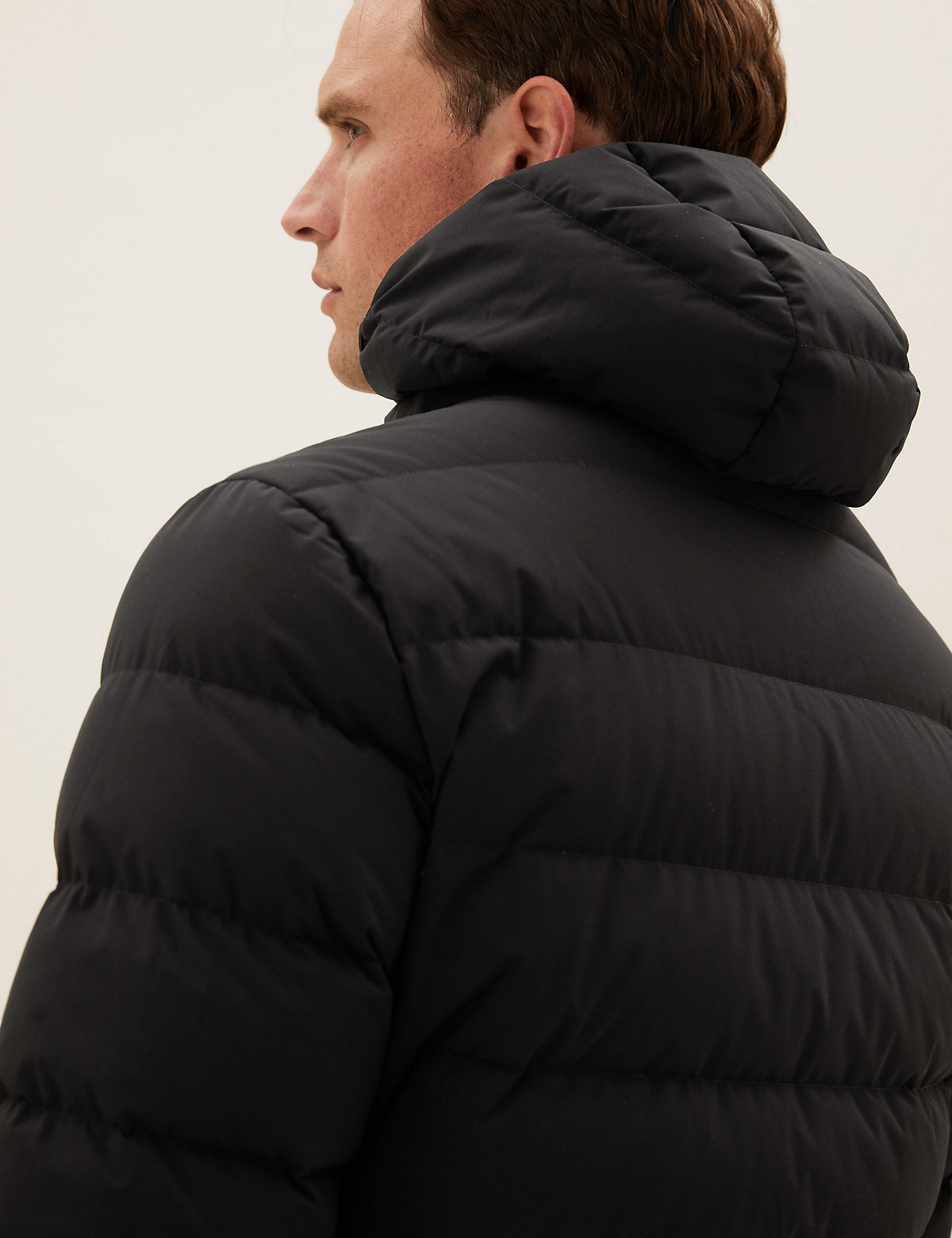 Hooded Feather and Down Puffer Jacket