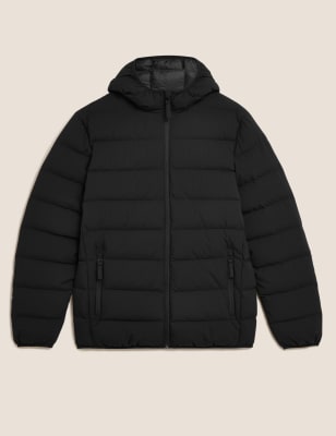 Hooded Feather and Down Puffer Jacket