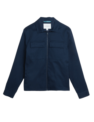 

Mens Autograph Pure Cotton Harrington Jacket - Navy, Navy