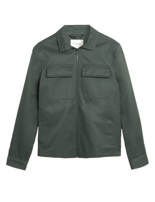 

Mens Autograph Pure Cotton Harrington Jacket - Green, Green