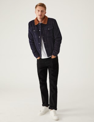 

Mens M&S Collection Corduroy Trucker Jacket with Stormwear™ - Chocolate, Chocolate
